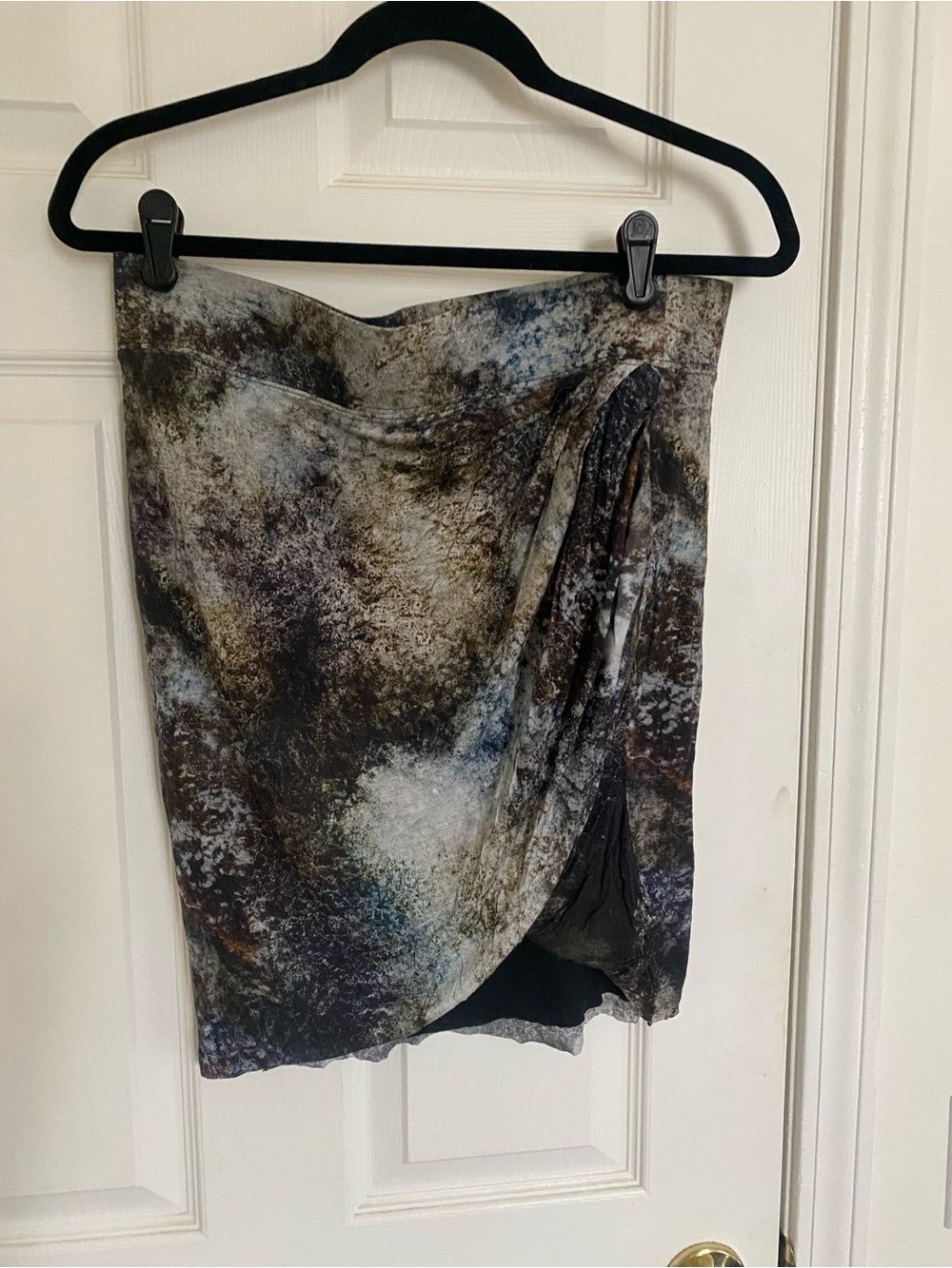 Helmut Lang Mini Skirt in Black, Brown & Gray